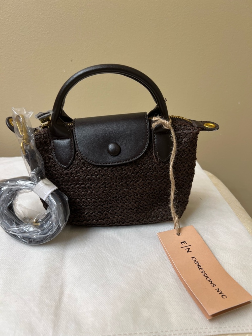 Expressions NYC Woven Mini crossbody / Tote NWT - Picture 3 of 7